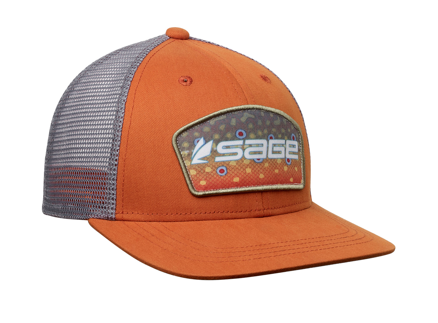 Casquette sage Patch Trucker orange